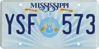 MS license plate YSF573