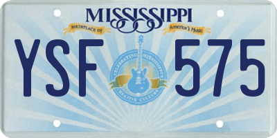 MS license plate YSF575