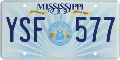 MS license plate YSF577
