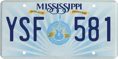 MS license plate YSF581