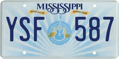 MS license plate YSF587