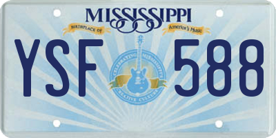 MS license plate YSF588