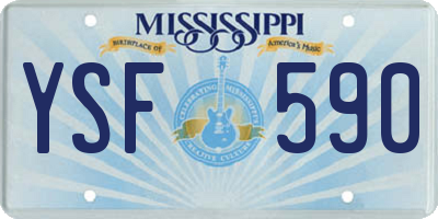 MS license plate YSF590
