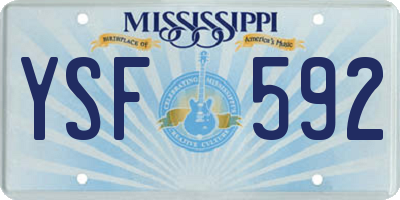 MS license plate YSF592