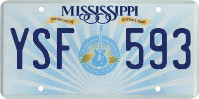 MS license plate YSF593