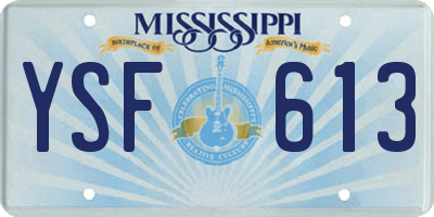 MS license plate YSF613