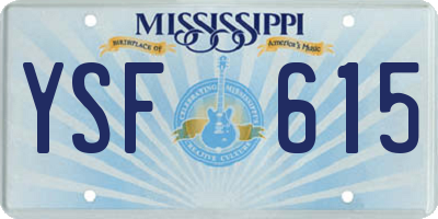 MS license plate YSF615