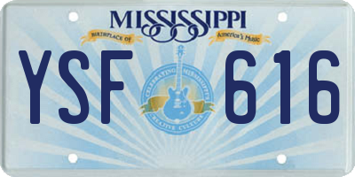 MS license plate YSF616