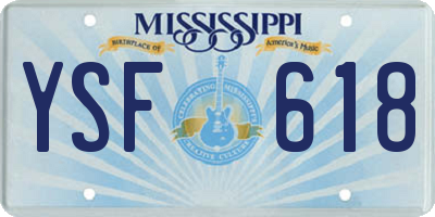 MS license plate YSF618
