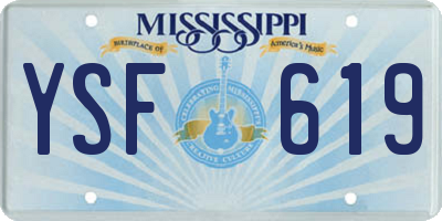MS license plate YSF619