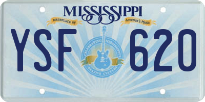 MS license plate YSF620
