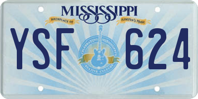 MS license plate YSF624