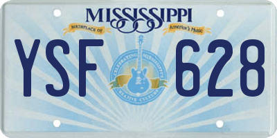 MS license plate YSF628