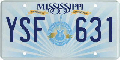 MS license plate YSF631