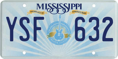 MS license plate YSF632