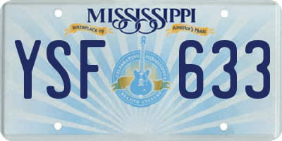 MS license plate YSF633