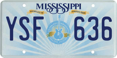 MS license plate YSF636