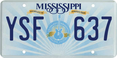 MS license plate YSF637