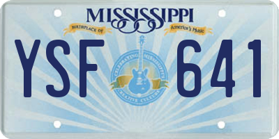 MS license plate YSF641