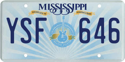 MS license plate YSF646