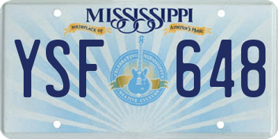MS license plate YSF648
