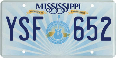 MS license plate YSF652
