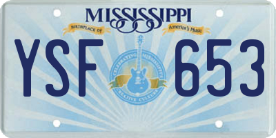 MS license plate YSF653