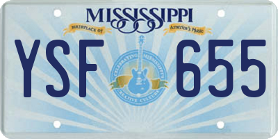 MS license plate YSF655