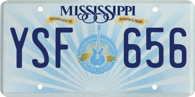 MS license plate YSF656