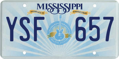 MS license plate YSF657