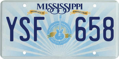 MS license plate YSF658