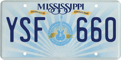MS license plate YSF660