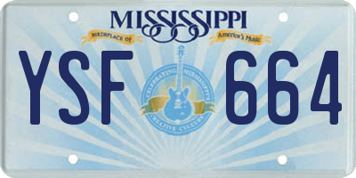 MS license plate YSF664