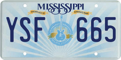 MS license plate YSF665