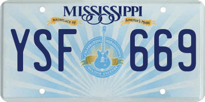 MS license plate YSF669