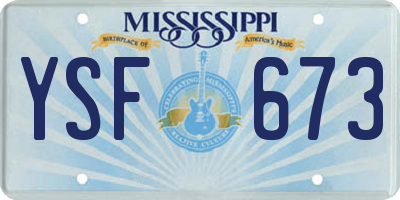 MS license plate YSF673