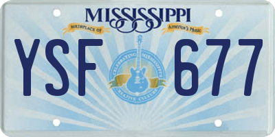 MS license plate YSF677