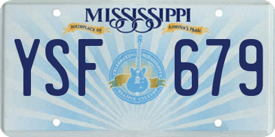 MS license plate YSF679