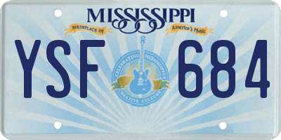 MS license plate YSF684