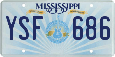 MS license plate YSF686