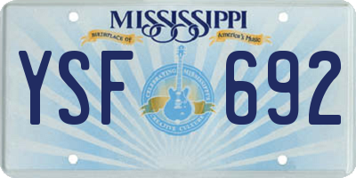 MS license plate YSF692