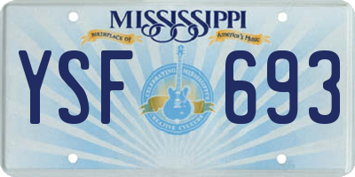 MS license plate YSF693