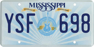 MS license plate YSF698