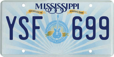 MS license plate YSF699