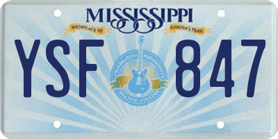 MS license plate YSF847