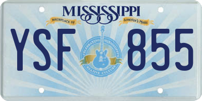 MS license plate YSF855