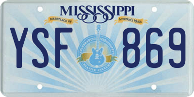MS license plate YSF869