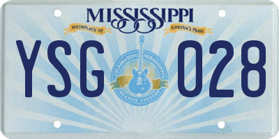 MS license plate YSG028