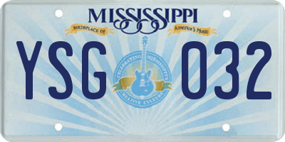 MS license plate YSG032