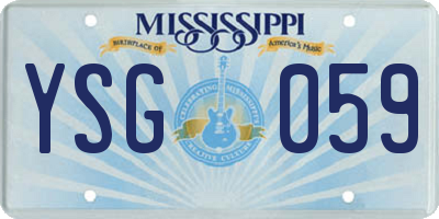 MS license plate YSG059